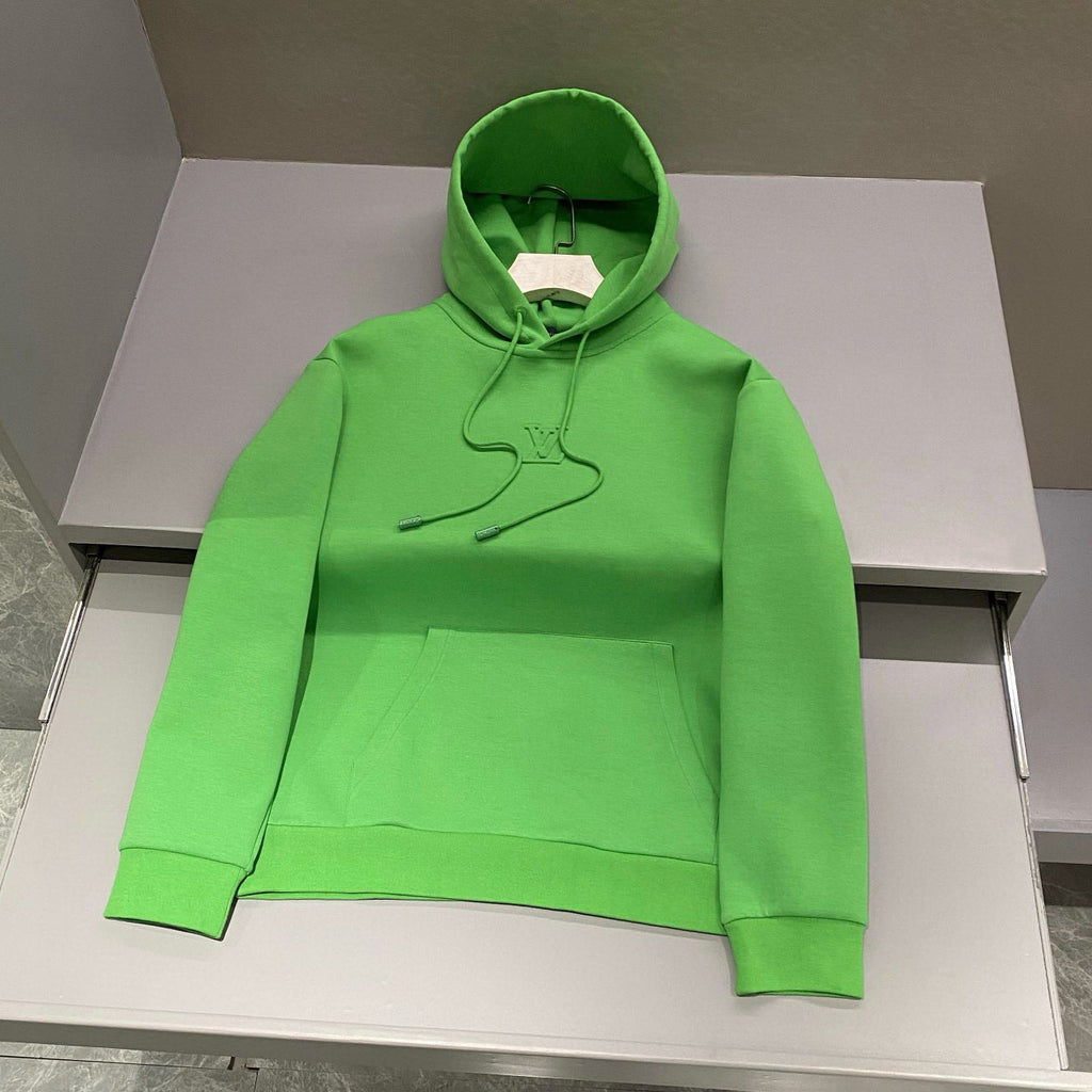 Men's Embossed Logo Sport Casual Plain Knit Cotton Hooded Sweatshirt Pullover #97947