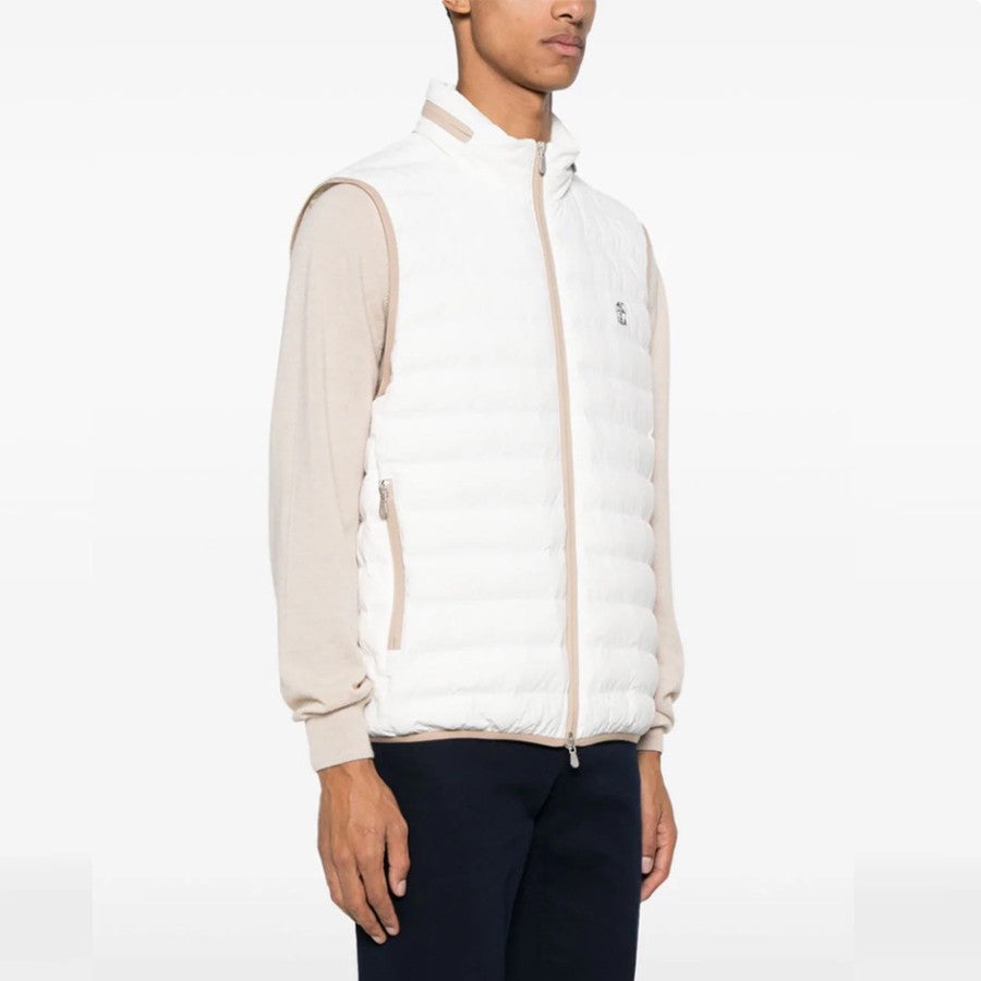 BC Men's Logo Embroidered High Neck Zipper Solid Color Fitted Straight Sleeveless Down Vest Ngvp #9665