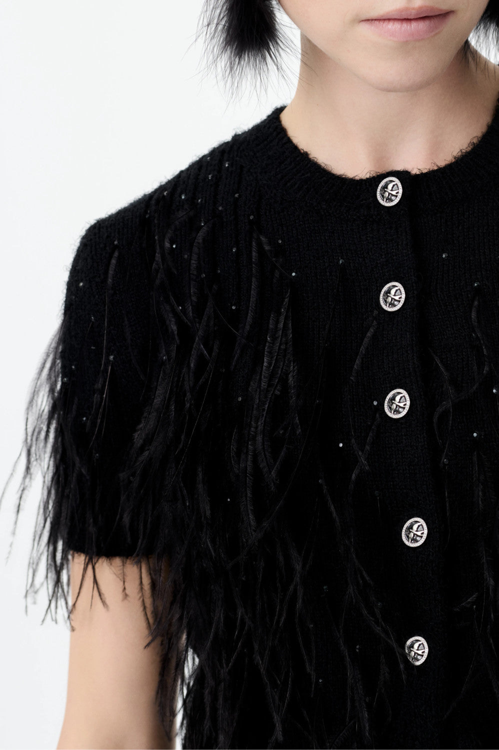 Women's High Street Spring And Summer Solid Color Feather Hot Drill U Neck Cotton Silk Sleeveless Pullover Undershirts Vest Ngvp #1547