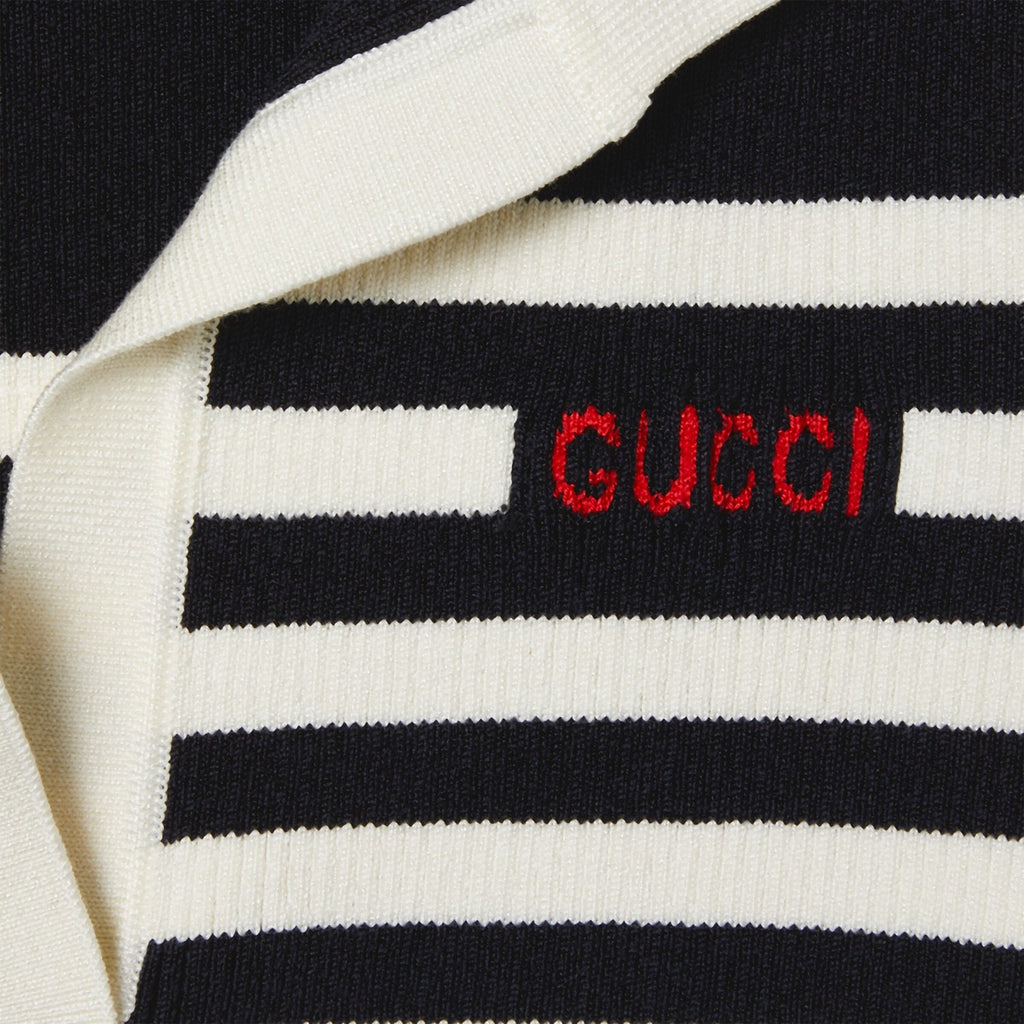 Women's Spring And Summer Striped Letter Logo Polo Knit Sweater Fashion Casual Temperament V-neck Short Sleeve T-shirt  #71379