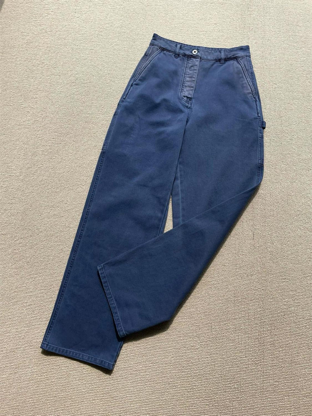 Women's Spring and Autumn Solid Color Loose Embroidered Logo Jeans Pants #75536