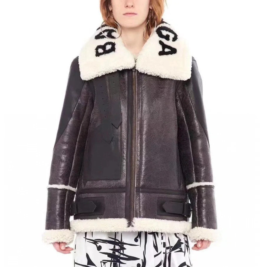 Women's Winter Fur One Zipper Long Sleeve Coat Jacket #99666