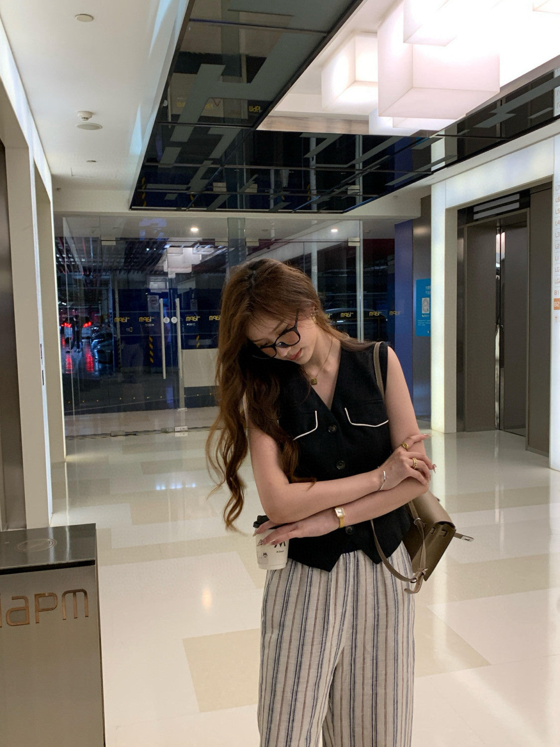 Women's Retro Striped Jacquard Elastic Waist Drawstring Loose Linen Wide Leg Pants Spring. Summer. And Fall Casual Long Pants Ngvp #2128