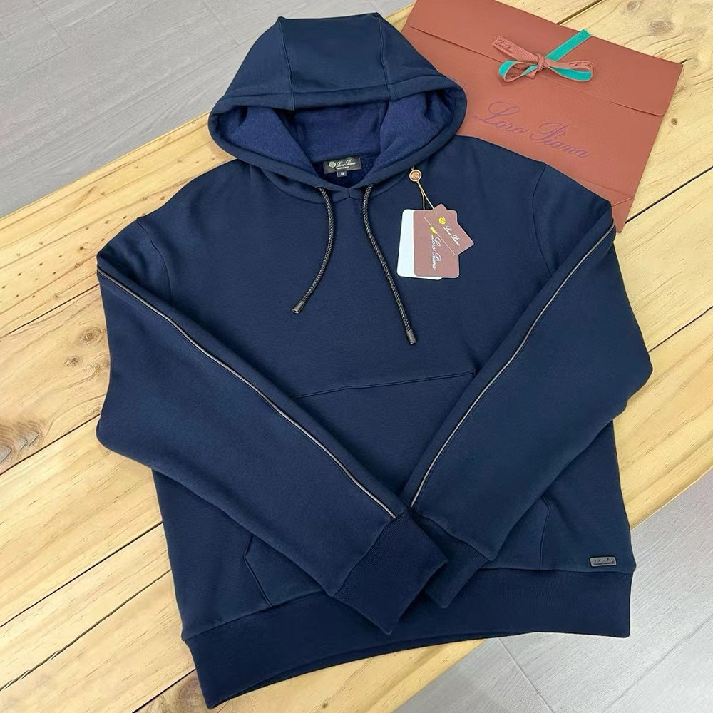 Men's Autumn And Winter Solid Color Loose Casual Hooded Long Sleeve Pias Sweatshirt Warm Pants Ngvp #7565