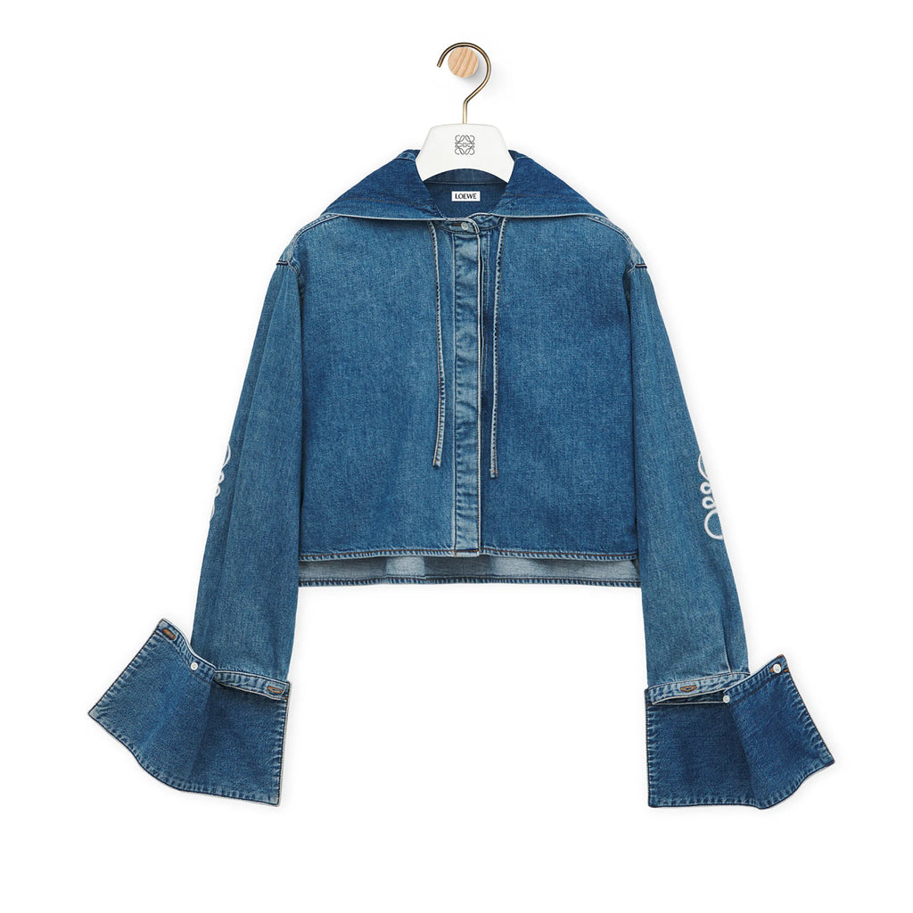 Women's Spring And Fall Tannin Short Hooded Shirt Washed Cotton Loose Casual Single Breasted Jacket #72321