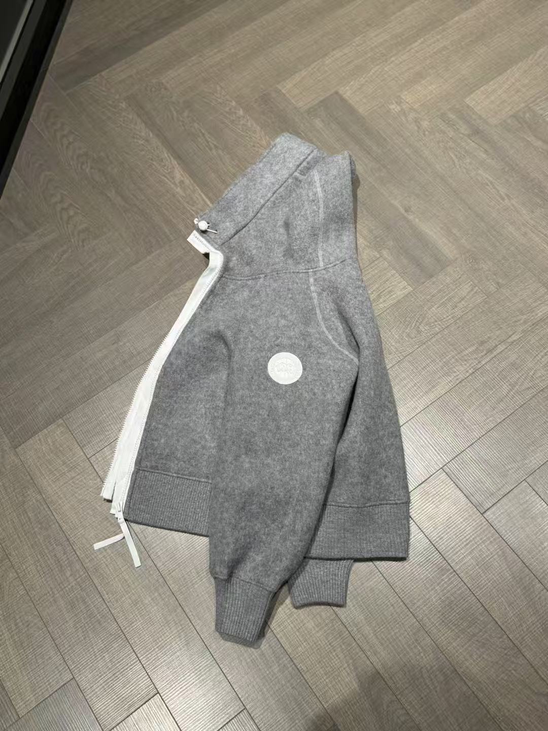 Chilliwack Women's Wool Fleece Pilot Jacket Stylish Gray Color-block Hooded Jacket Sweatshirt #81881A