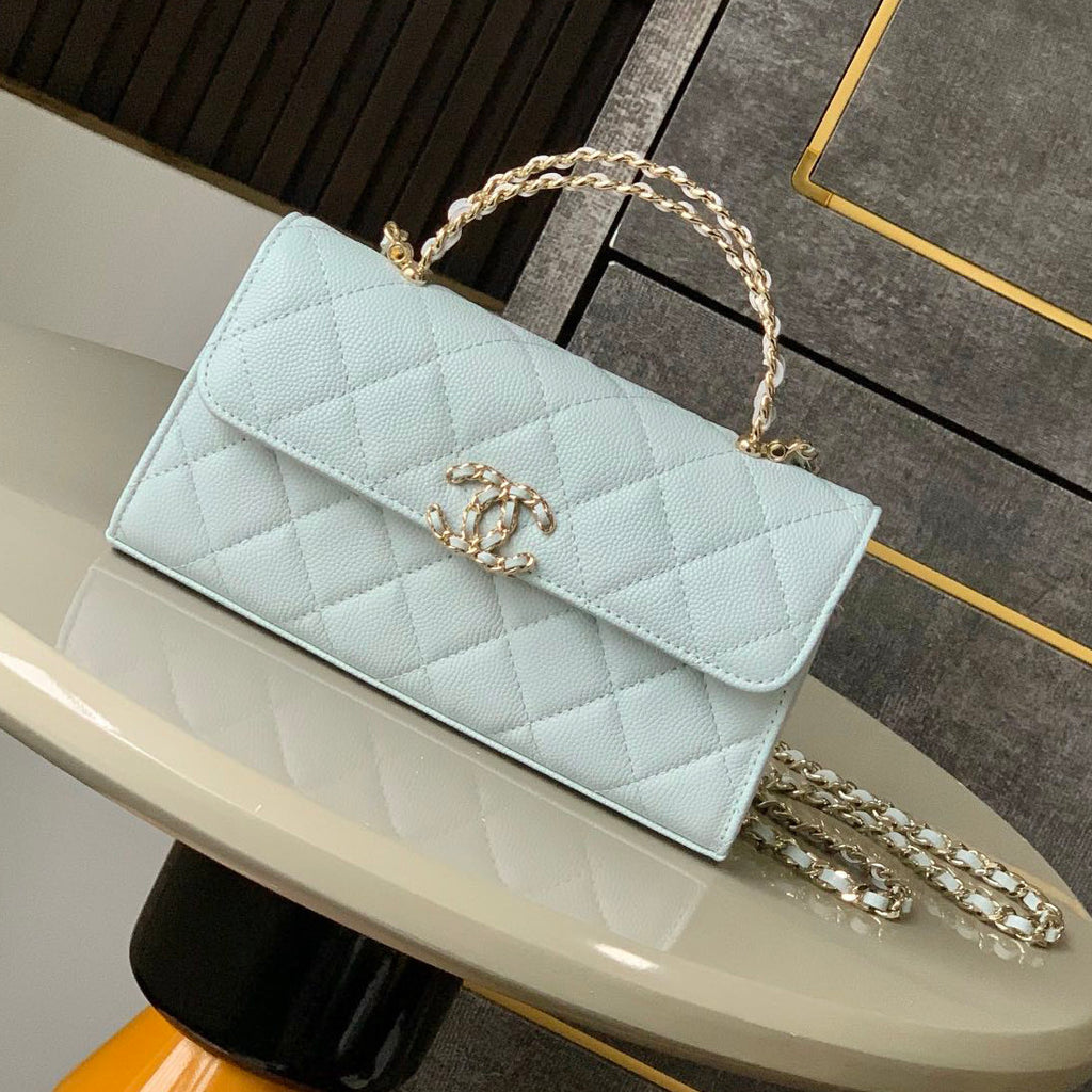 Women's Solid Color Diamond Pattern Chain Shoulder Strap Grain Embossed Leather Flap Bag Single Shoulder Handbag Crossbody Bags #77513