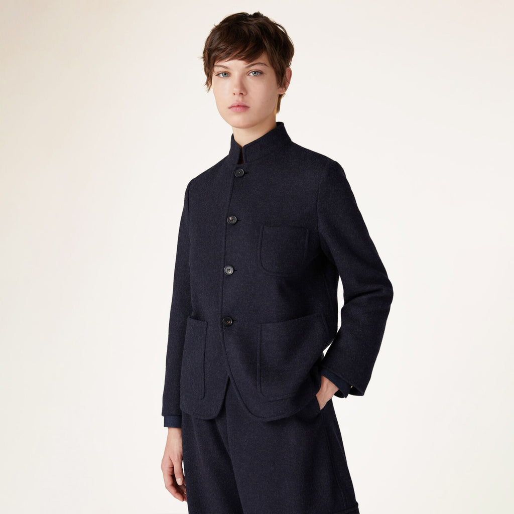 Women's Fall And Winter Retro Collar Single-breasted Wool Suit Fashion Casual Jacket  Ngvp #8944