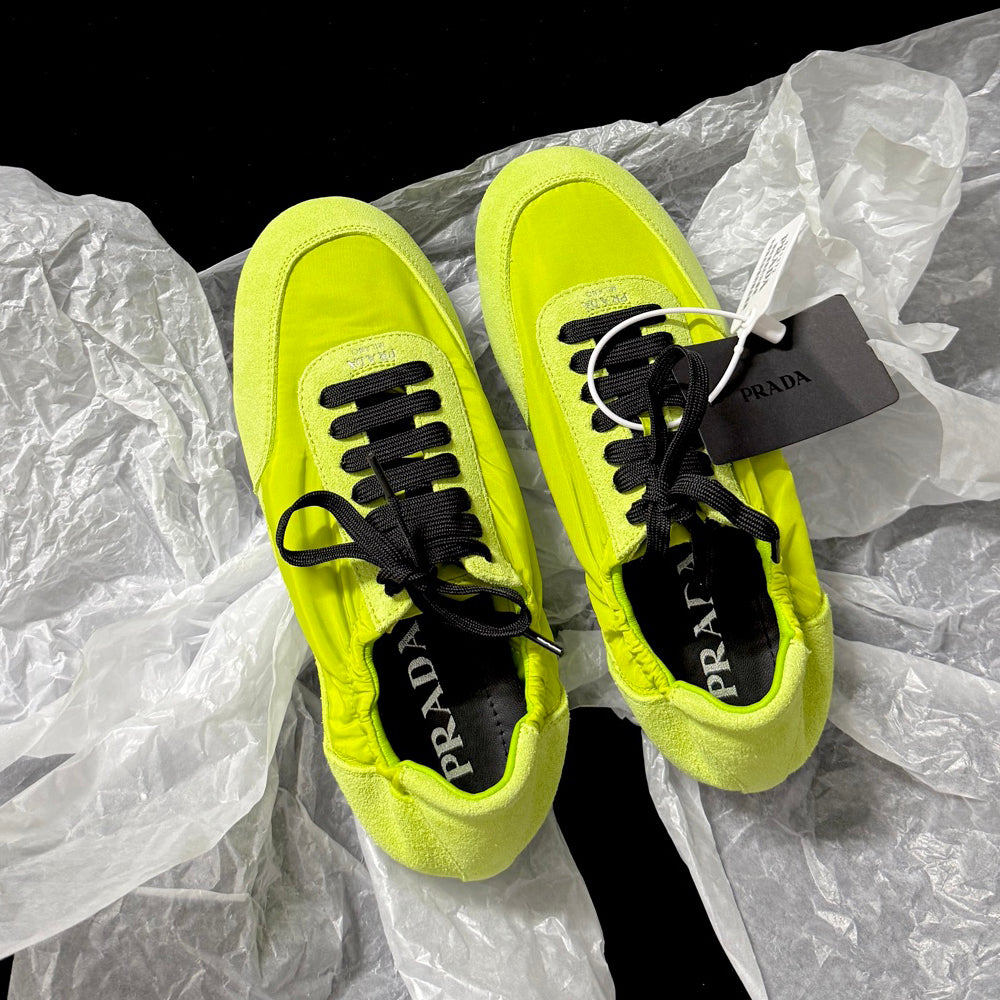 PR Women's Solid-color Nylon Fabric And Suede Low-top Lace-up Training Shoes #77759