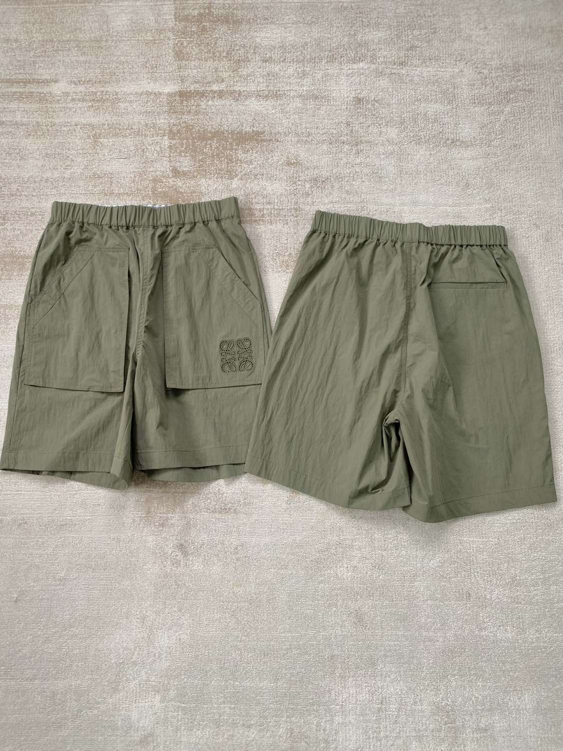 Men's and Women's Summer Solid Color Logo Embroidered Pocket Casual Shorts #99662