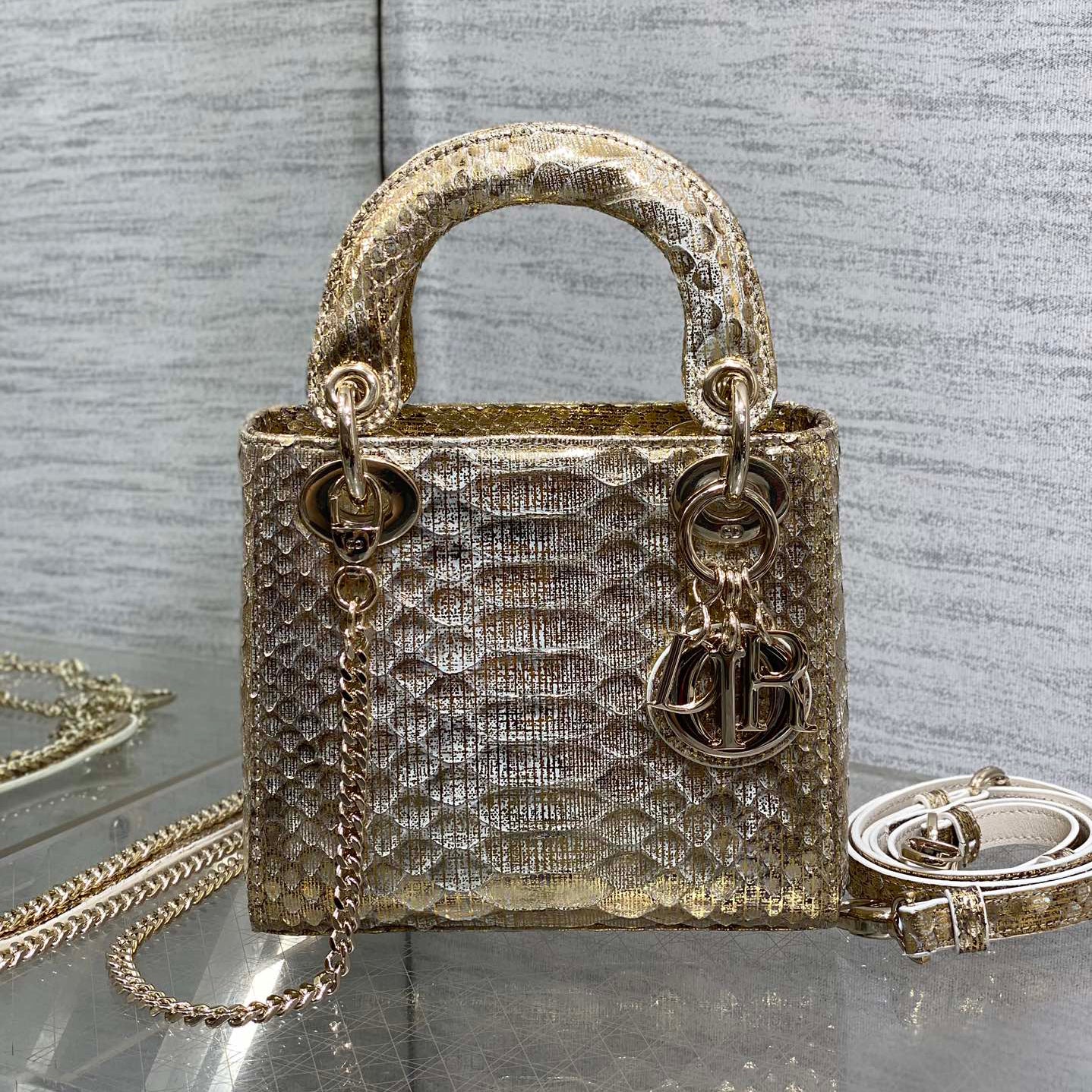 CD Lady Women's Solid Color Metal Pendant Detachable Chain Shoulder Strap Snake Skin Single Shoulder Crossbody Handbag Bag Bags #77722