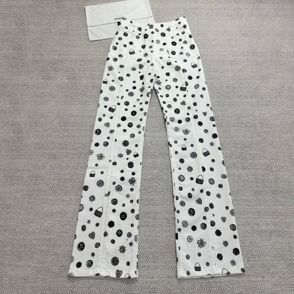 Women's Spring/Fall Fashion Casual Solid Color Classic Print Long Leg Denim Pants #78936