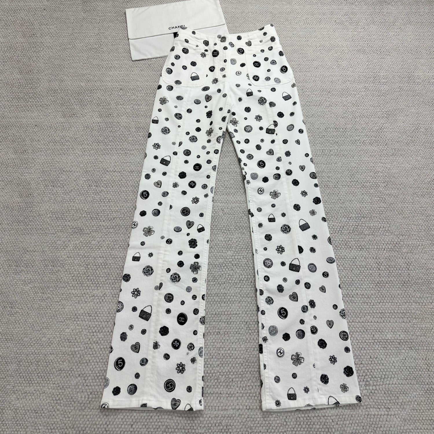 Women's Spring/Fall Fashion Casual Solid Color Classic Print Long Leg Denim Pants #78936