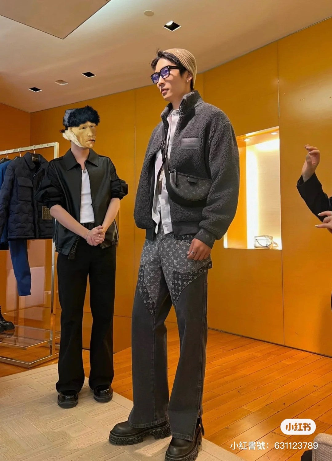 Men's Spring & Autumn Solid Color Logo Jacquard Suede Drawstring Zipper Long Sleeve Jacket #71471