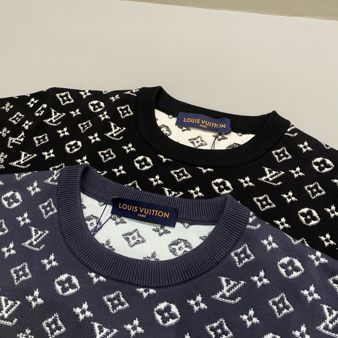 Men's Spring and Fall Gradient Logo Printed Round Neck Cotton Pullover Sweatshirt #98968