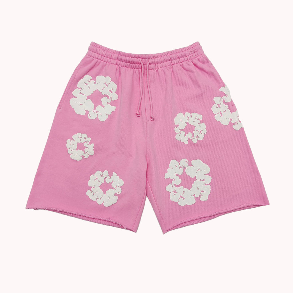 Denim Tears Men Women Spring Summer Trend High Street Kapok Flower Casual Cotton Loose Shorts Fashion Pants Ngvp #8876