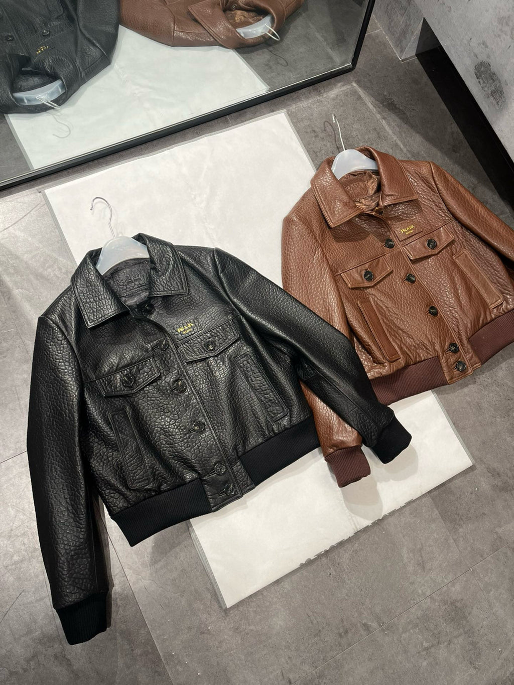 Women's Winter Solid Color Single Breasted Long Sleeve Lapel Lambskin Jacket #98533