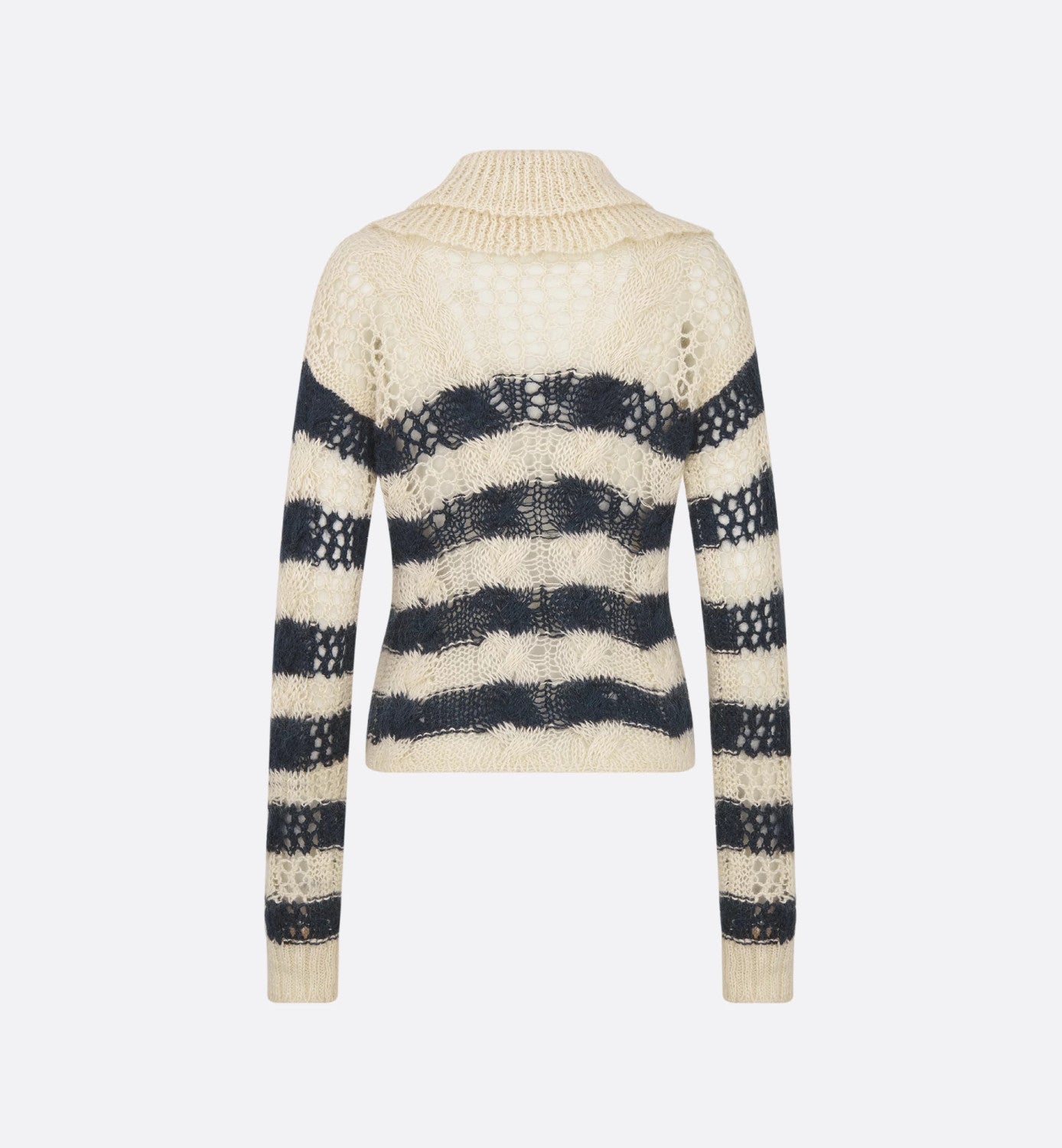 Women's Detachable Collar Mohair Striped Spring/Fall Long-Sleeve Knit Sweater Marini¨¨re Cardigan Ngvp #2373