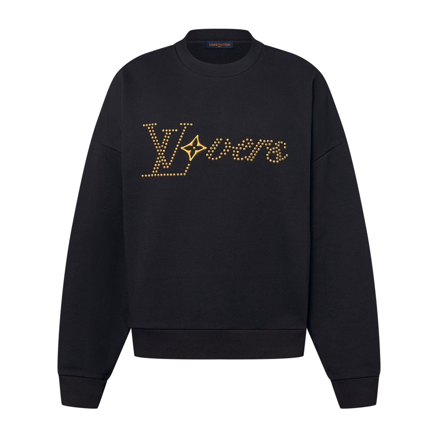 Men's Autumn Winter Black Round Neck Cotton Long Sleeve Sweatshirt Pullover #72242