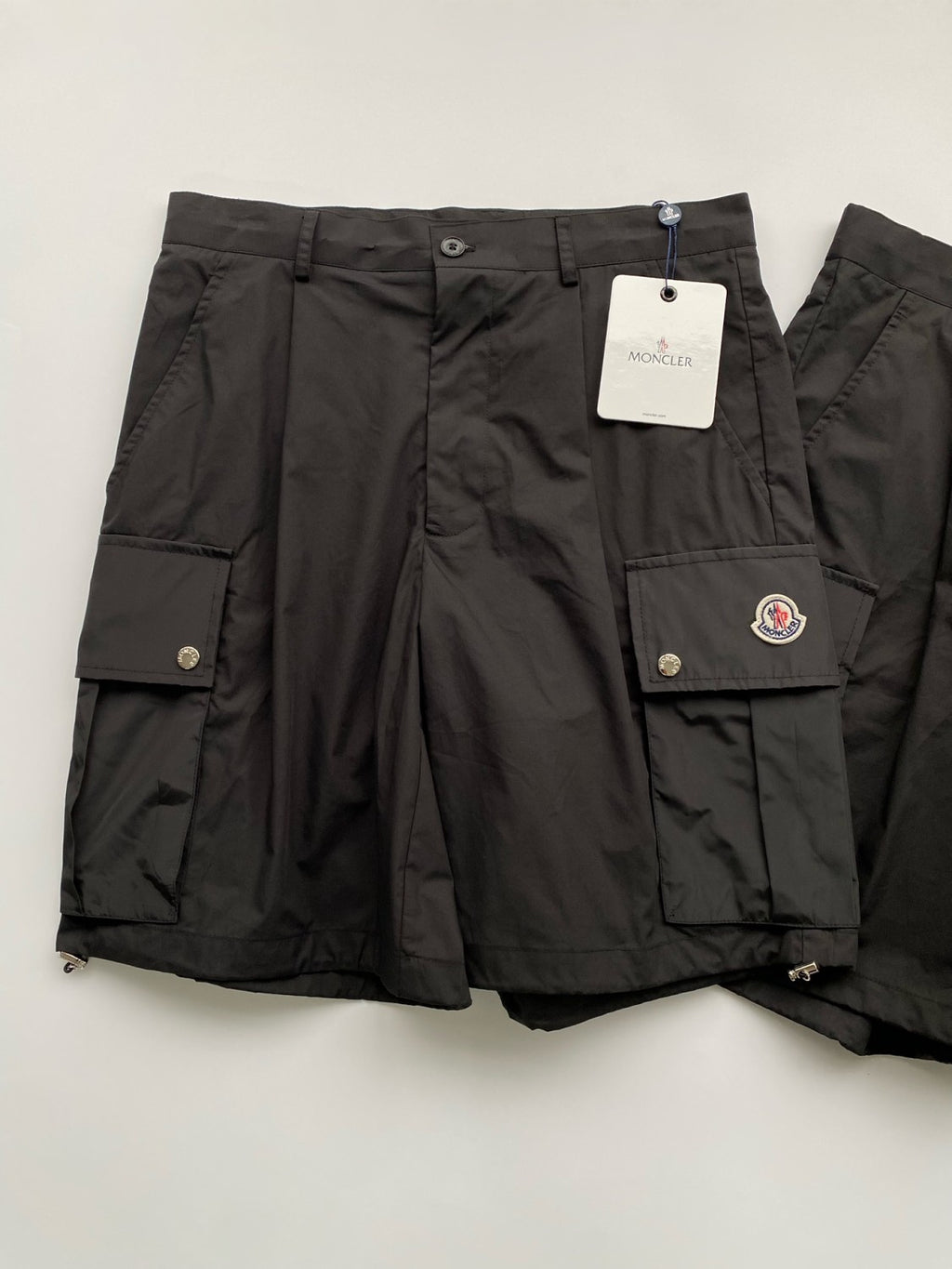 Men's Summer Black Straight Pocket Patch Logo Work Shorts #99788
