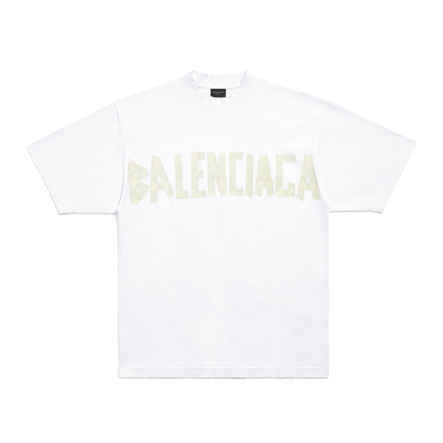 Men's and Women's Tape Type T-Shirt Medium Fit In Faded Letter Print Round Neck Loose Fit Short Sleeve T-Shirt #98738