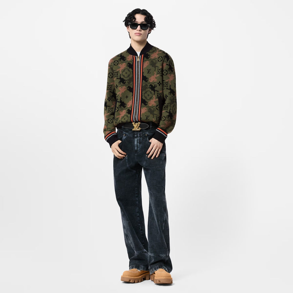 Men's Spring Autumn Solid Color Jacquard Pattern Sheep Wool Pilot Knit Long Sleeve Coat Jacket #71534