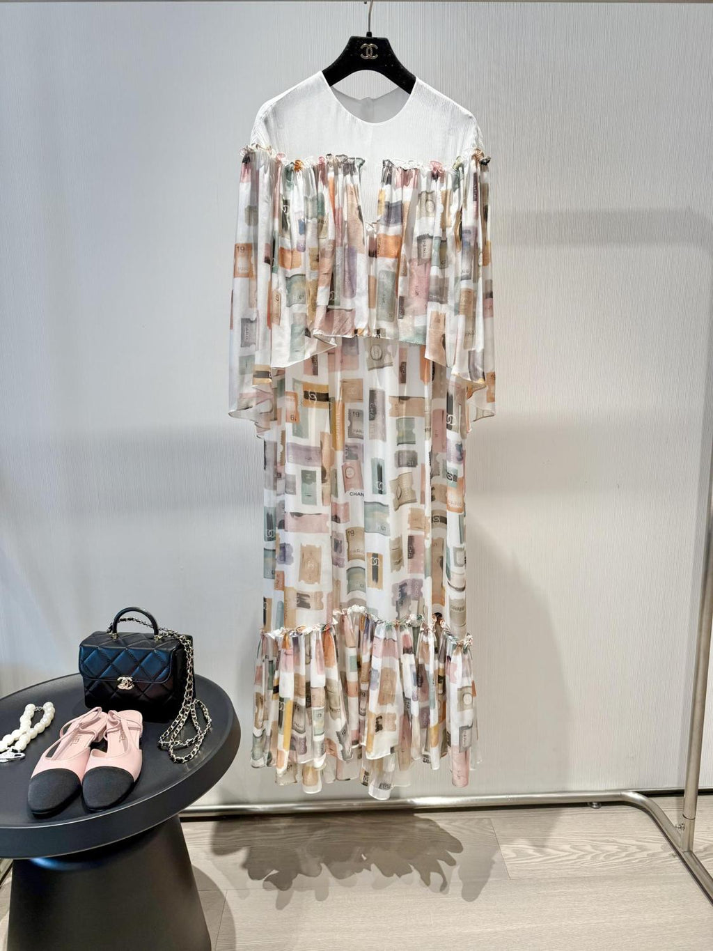 Women's Spring Summer Pattern Printed Long Silk Long Sleeve Dresses #75274