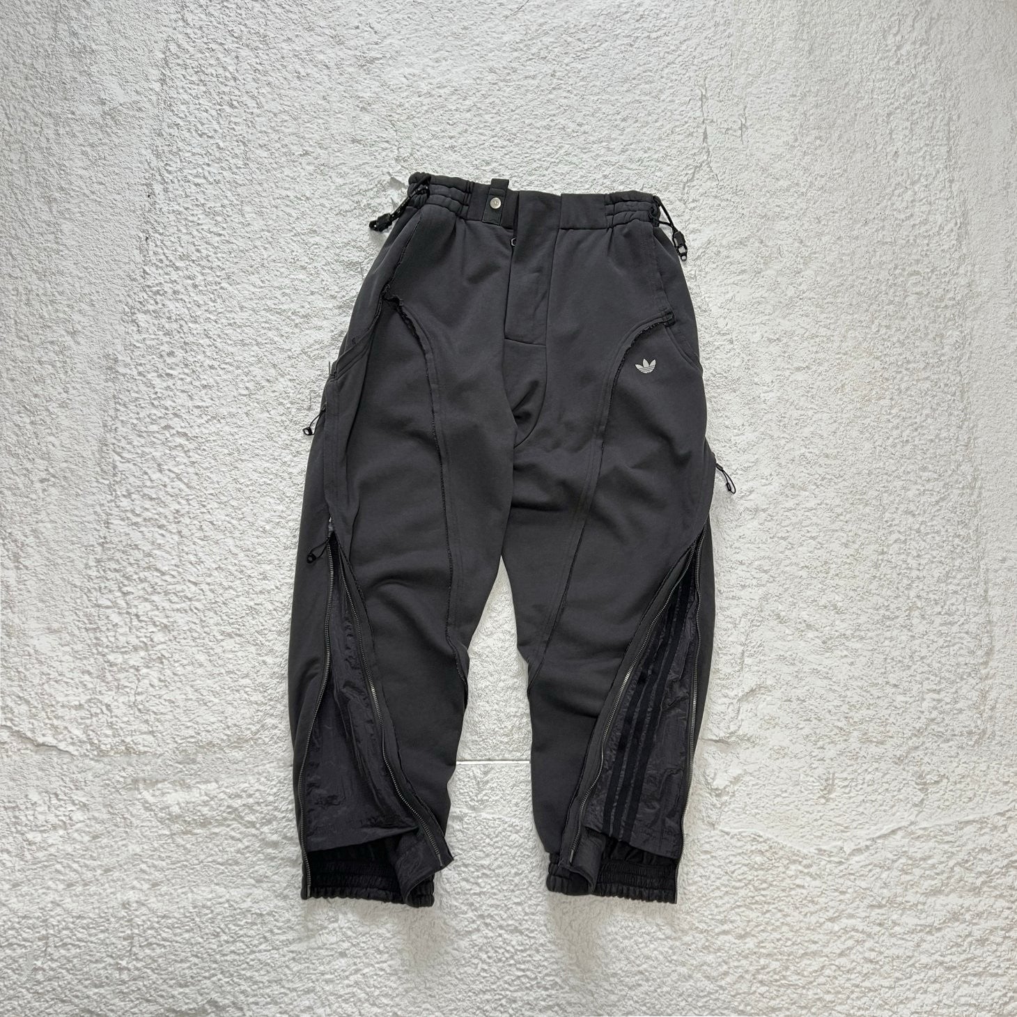 Originals X HAMCUS Men's Spring Autumn Black Cropped Drawstring Cotton Knit Sweatpants Pants #98997