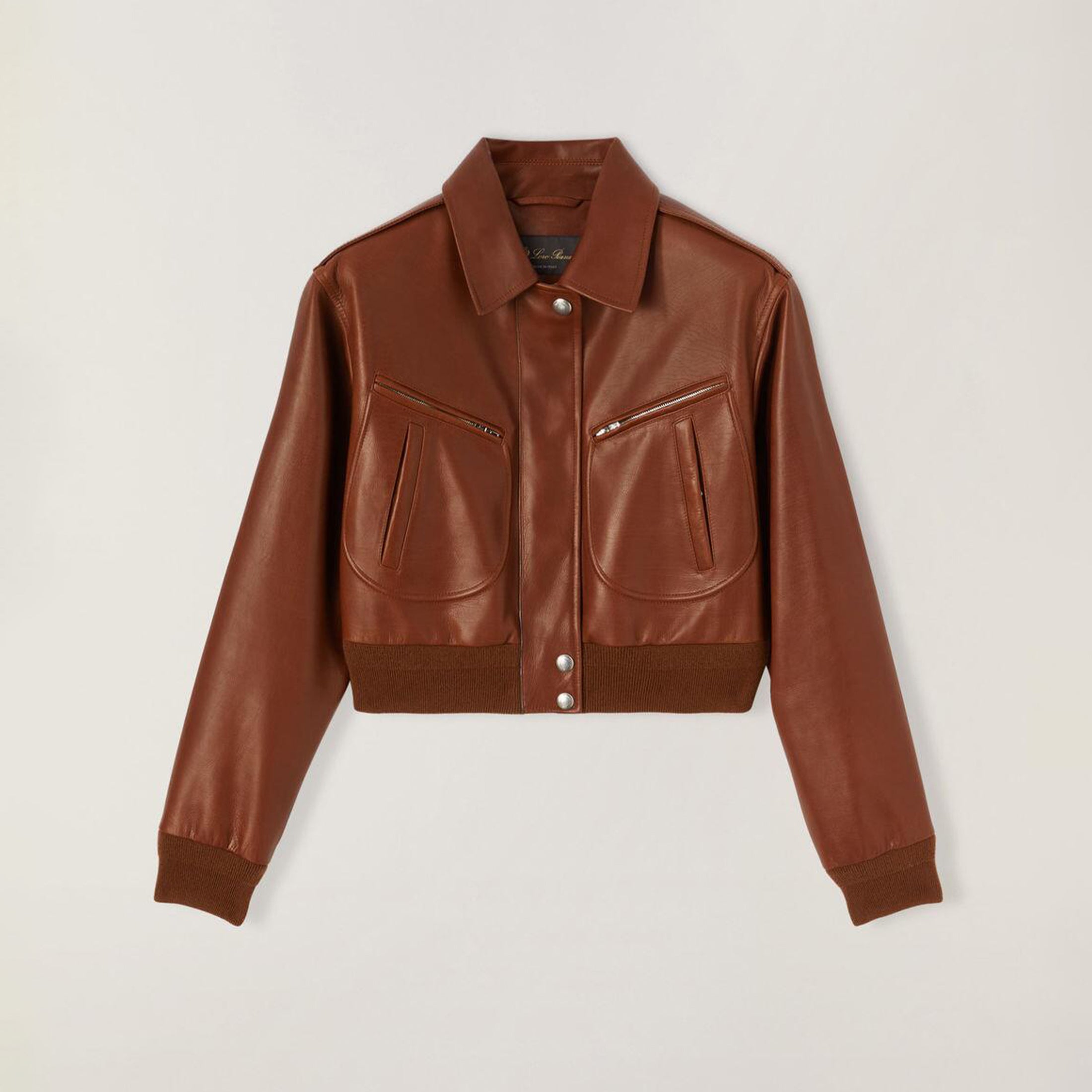 Women's Spring And Autumn Fashion Retro Solid Color Lapel Zipper Long Sleeve Sheepskin Roldan Bomber Jacket Ngvp #6647