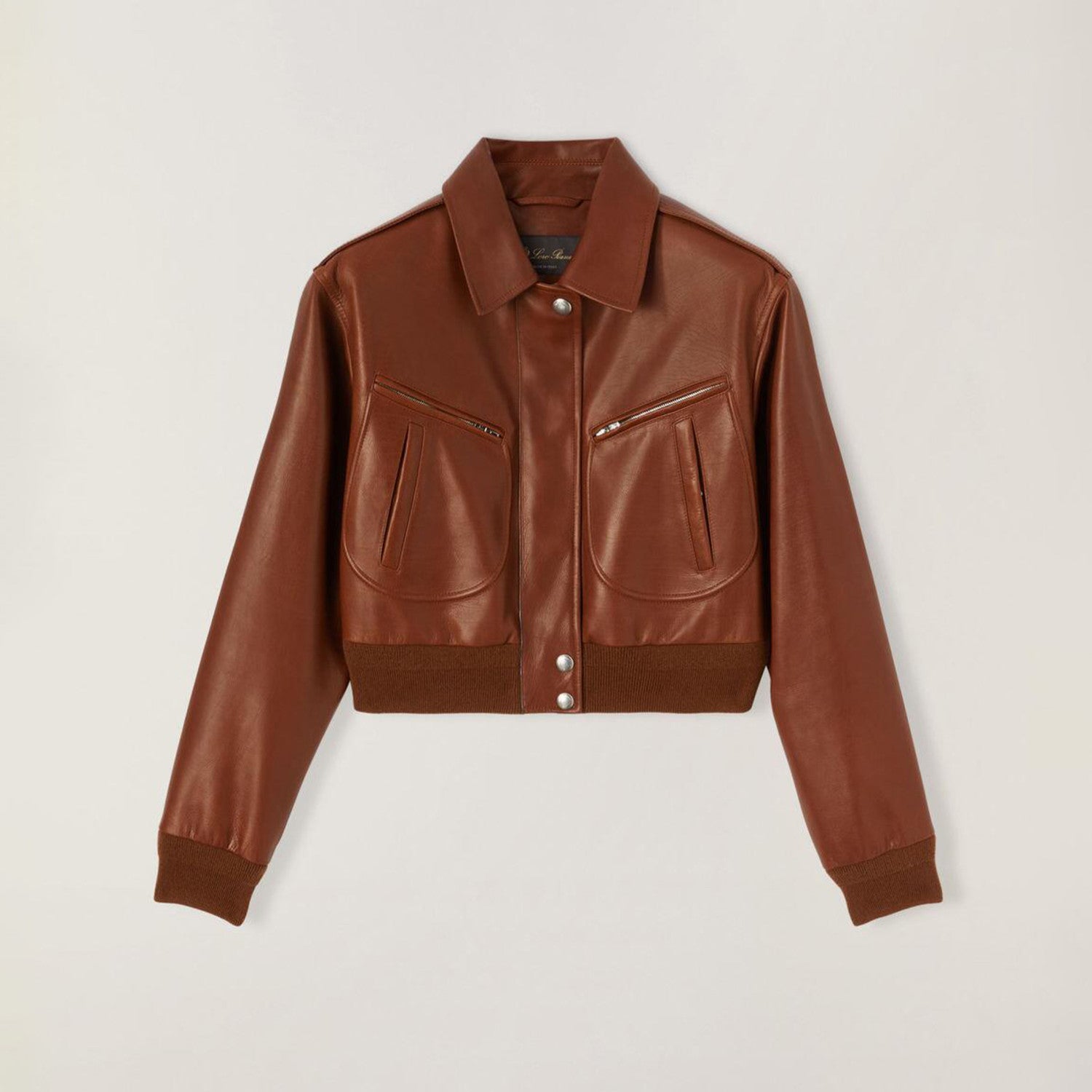 Women's Spring And Autumn Fashion Retro Solid Color Lapel Zipper Long Sleeve Sheepskin Roldan Bomber Jacket Ngvp #6647