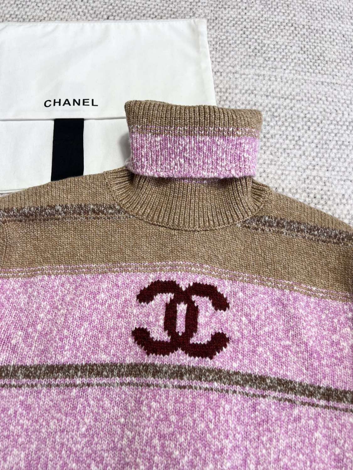 Women's Autumn and Winter Color Blocking High Neck Cashmere Long Sleeve Sweater #74967