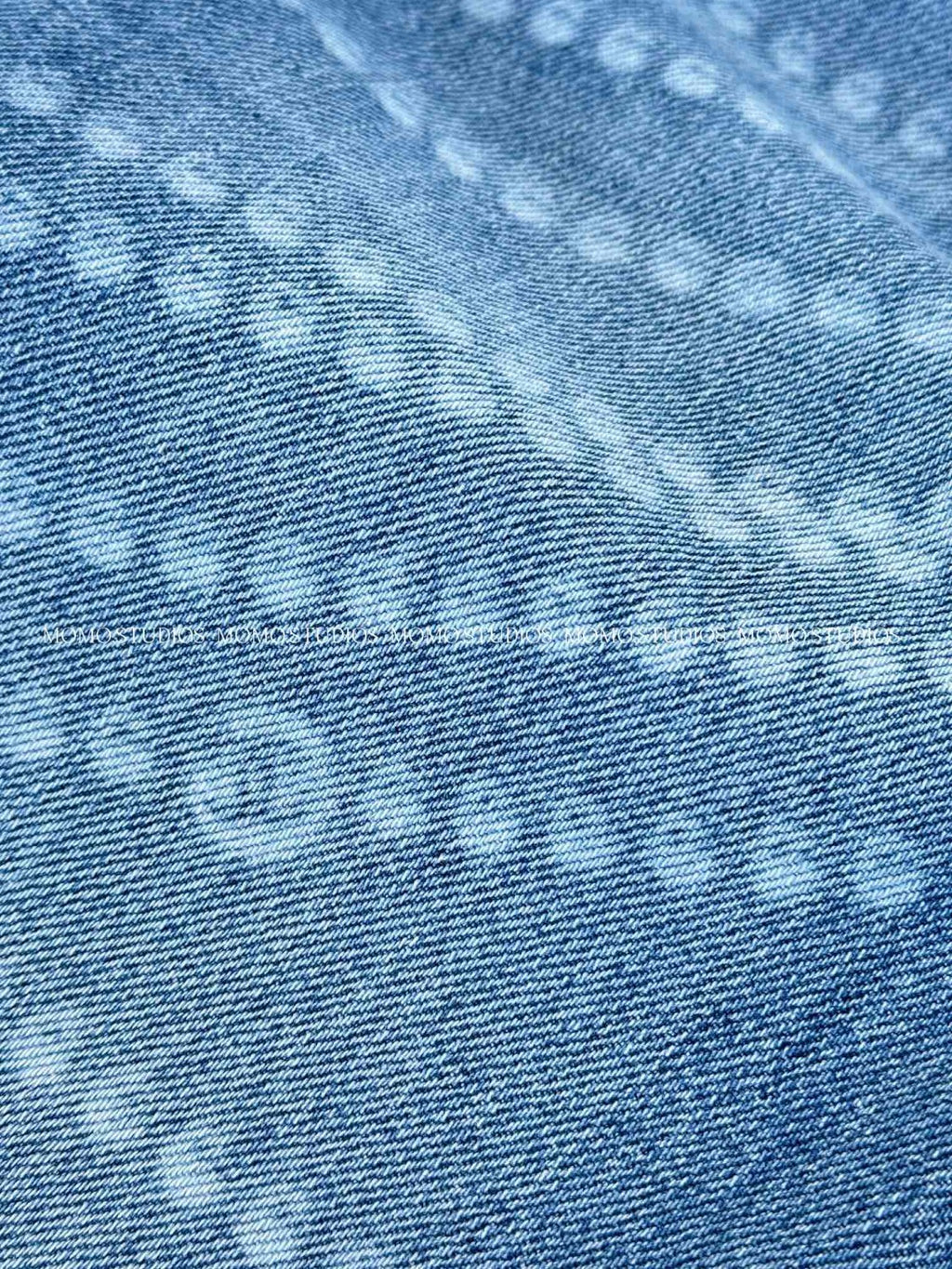 Women's Spring and Autumn Blue Printed Washed Cotton Button Straight Long Jeans Pants #75498