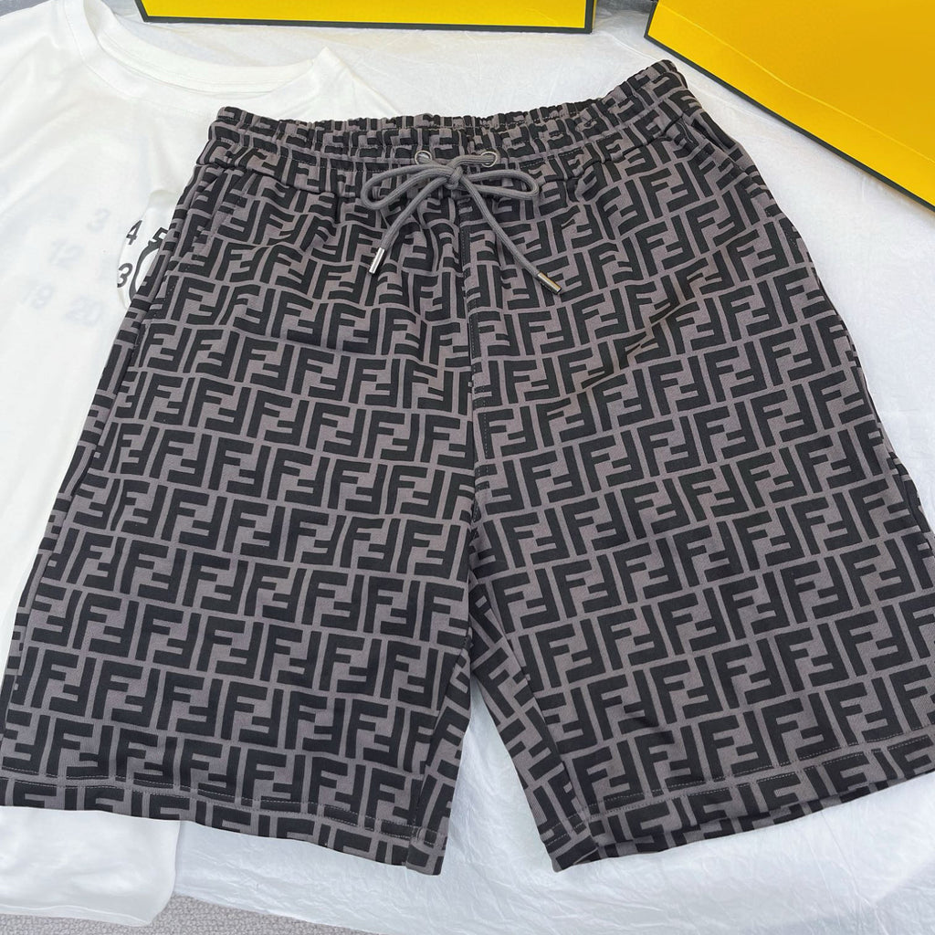 Men's Summer Solid Colour Letter Logo Print Drawstring Straight Casual Short Pants #99348