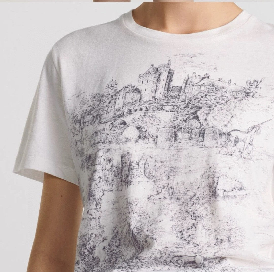 Women's Spring/summer Fashion Holiday Printed T-shirt Round Neck Casual Short Sleeved Top #74234