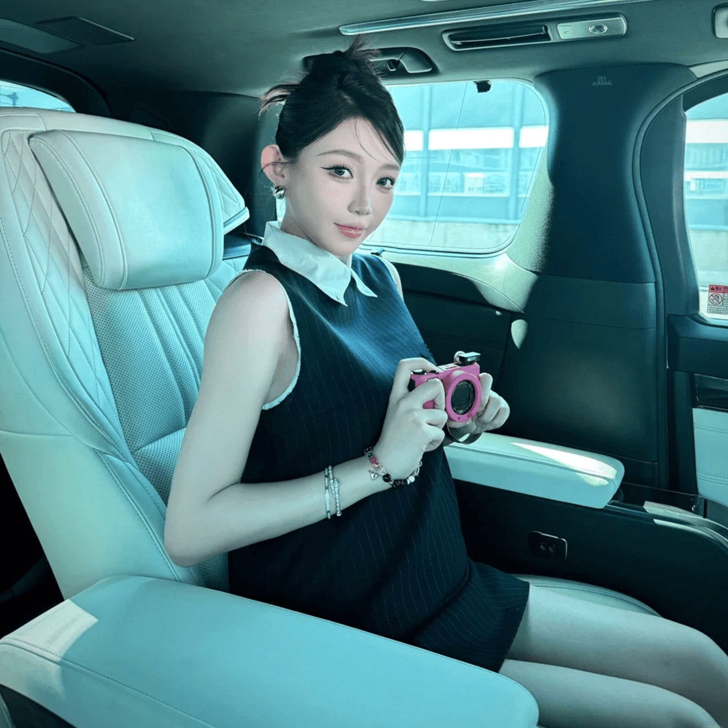 Women's Spring/summer Pinstripe Mini Dress Comfortable Fashion Lapel Sleeveless Straight Dresses #71963