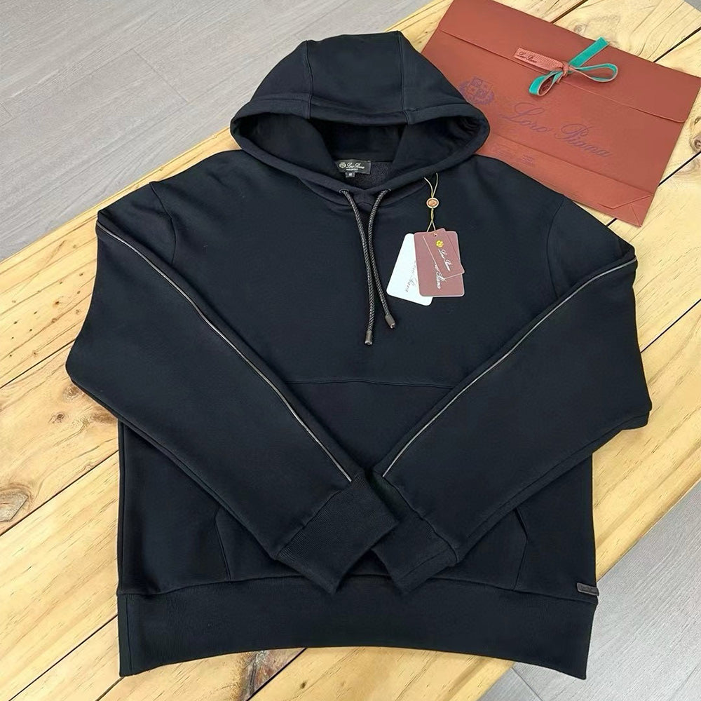 Men's Autumn And Winter Solid Color Loose Casual Hooded Long Sleeve Pias Sweatshirt Warm Pants Ngvp #7565