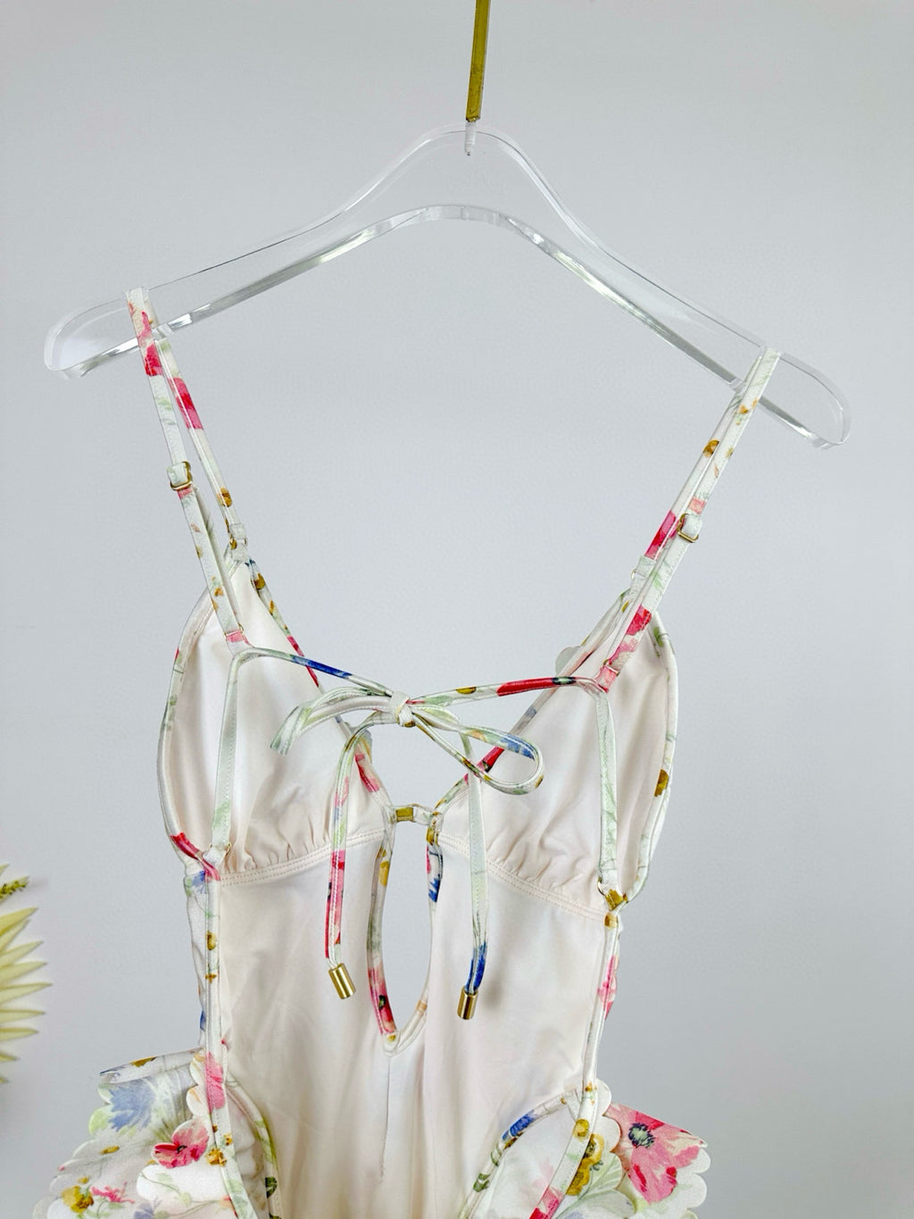 Women's Summer Floral Printed Ruffle Backless One-piece Swimsuit #76667