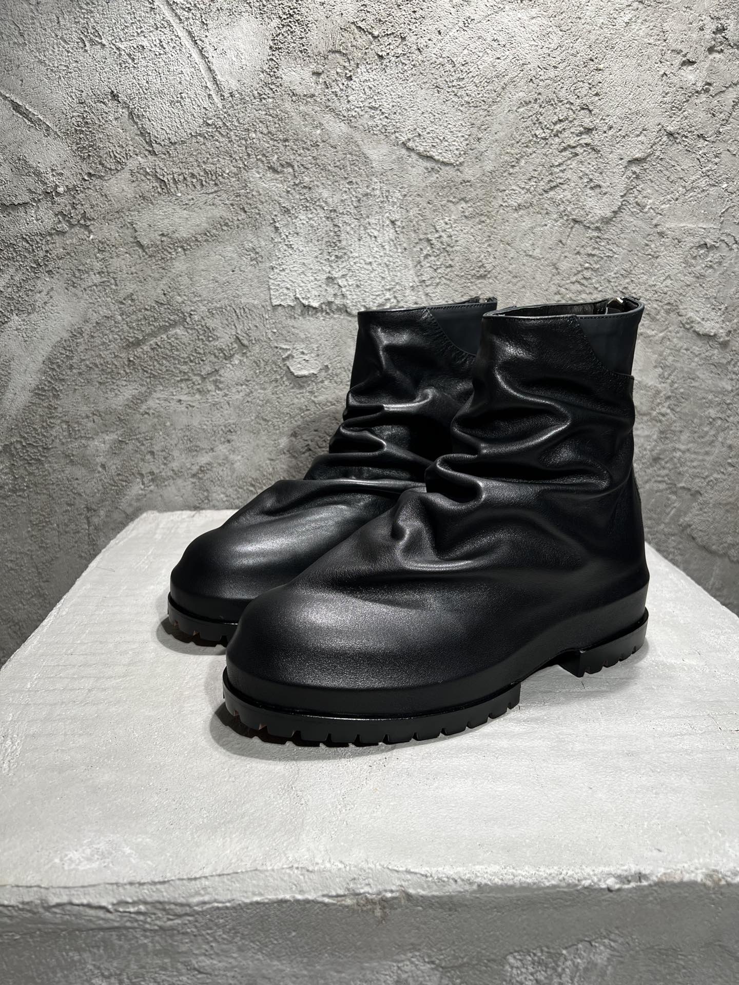 424 Men's 2024SS autumn and winter pleated cowhide Boots Shoes #82522A