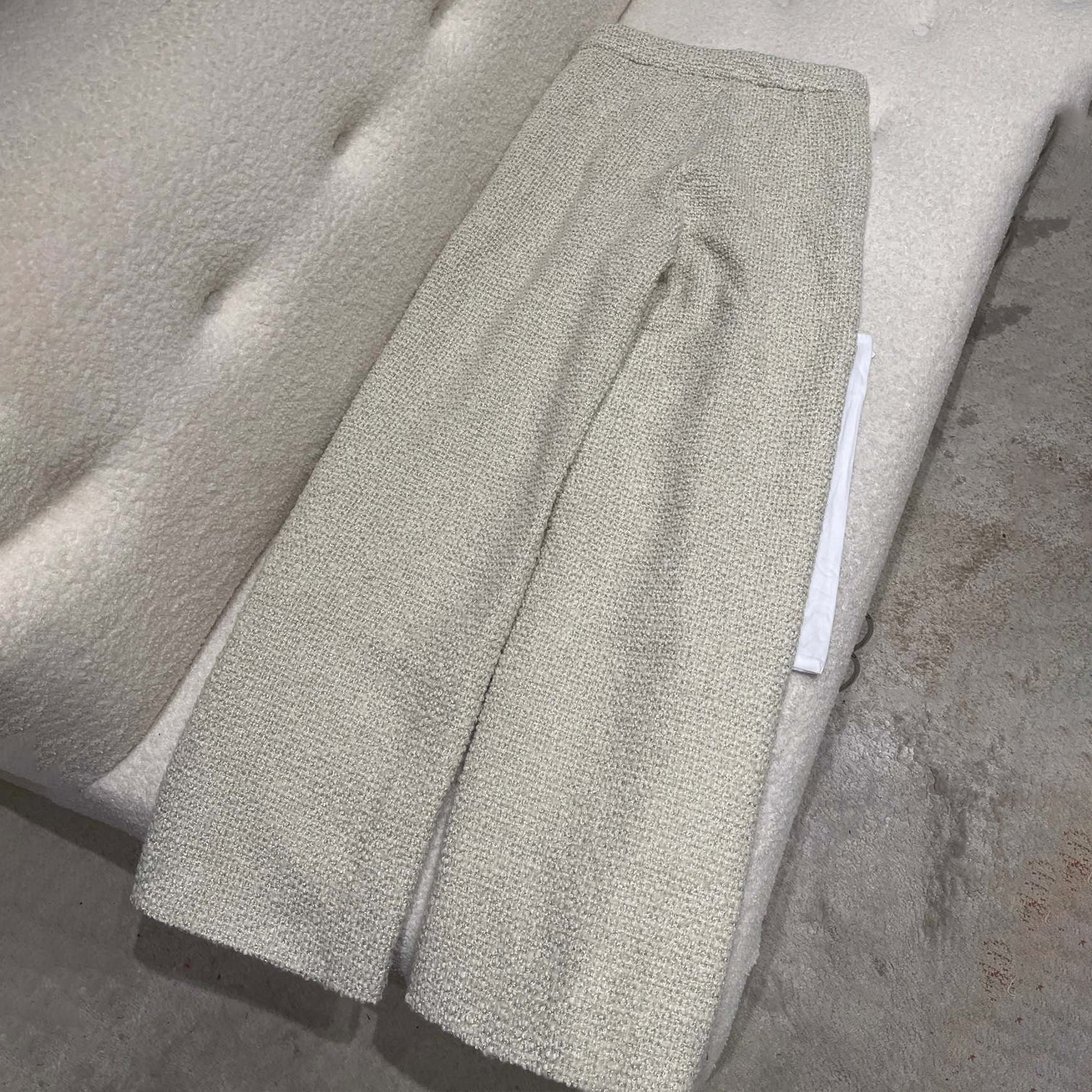 Women's Autumn And Winter Cashmere Tweed Casual Fit Solid Color Pants Ngvp #9616