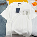 Men's And Women's Summer Embroidered Rhinestone Logo Round Neck Cotton Short Sleeve T-shirt #98561