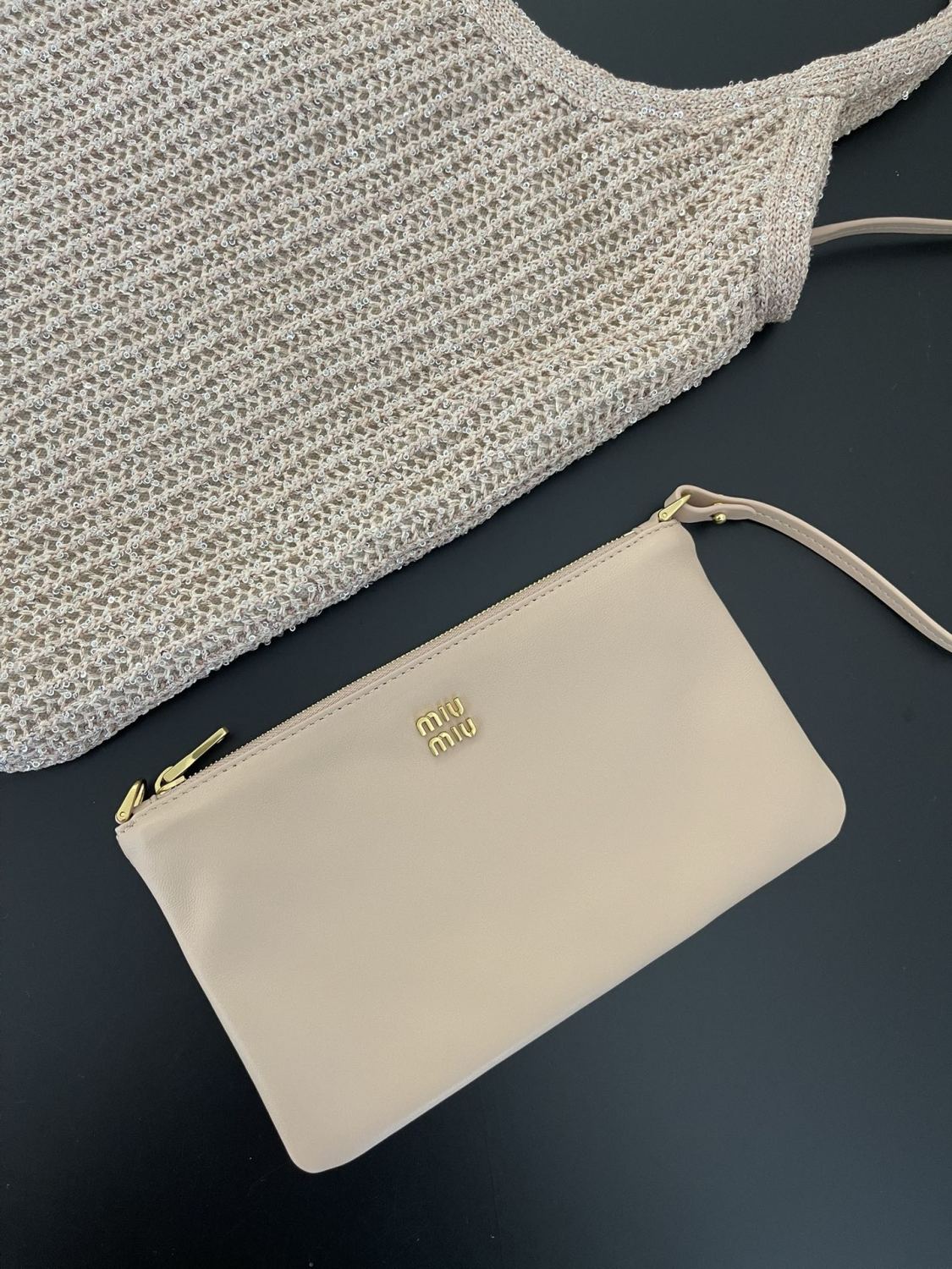 MM Ivy Sequin Mesh Women's Solid Color Sequined Shoulder Bag with Detachable Handbag Bags and Embroidered Letter Logo #77693