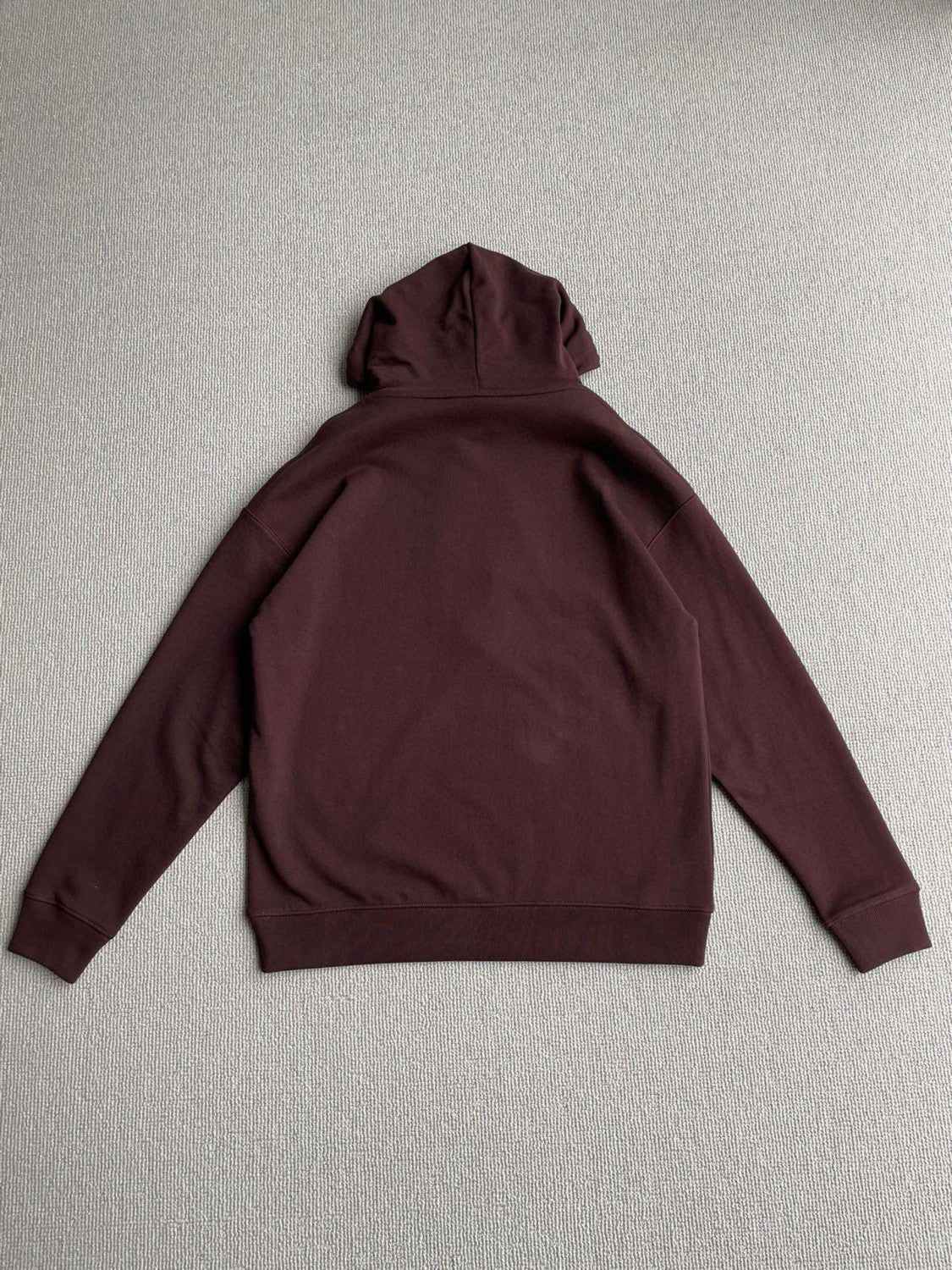 Men's Spring & Autumn Solid Color Logo Leather Label Drawstring Hooded Sweatshirt Pullover #98912