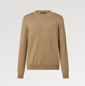 Men's Spring And Fall Solid Color LV Embossed Round Neck Long Sleeve Fitted Pullover Cashmere Sweater  #72183