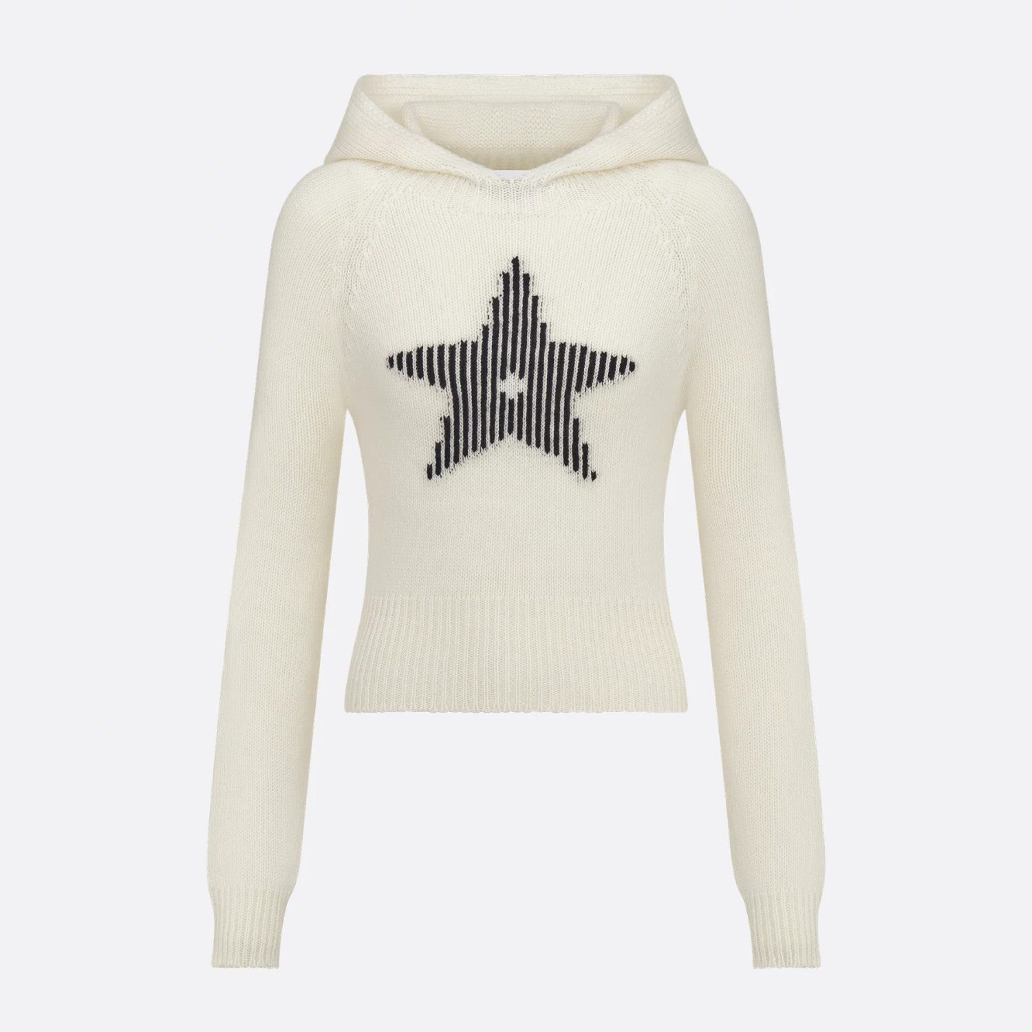 Women's Spring/Summer Solid Color Star Monogram Hooded Long Sleeve Knitted Sweater #74181