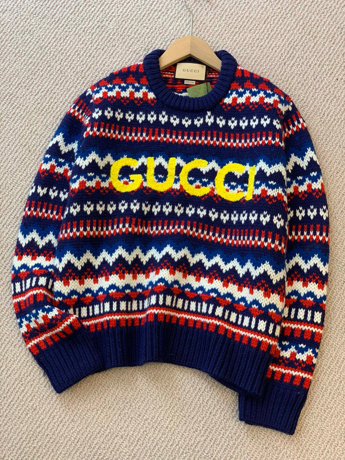 Men's Autumn And Winter Logo Letters He Small Text Print Round Neck Long Sleeve Jumper Pullover #97872