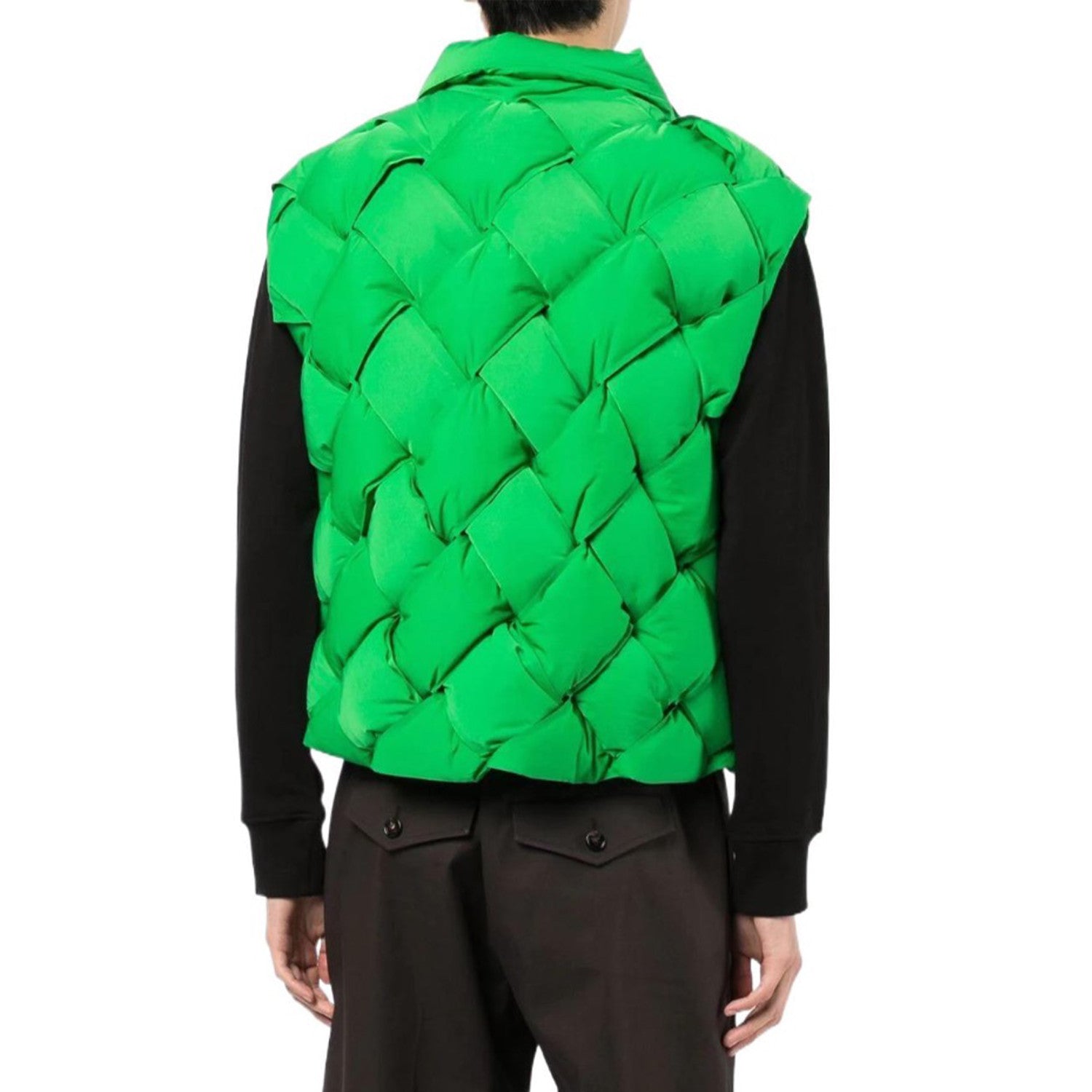 Men's Women's Woven Down Vest Solid Color Standing Collar Single Breasted White Duck Down Jacket Vest Ngvp #7216