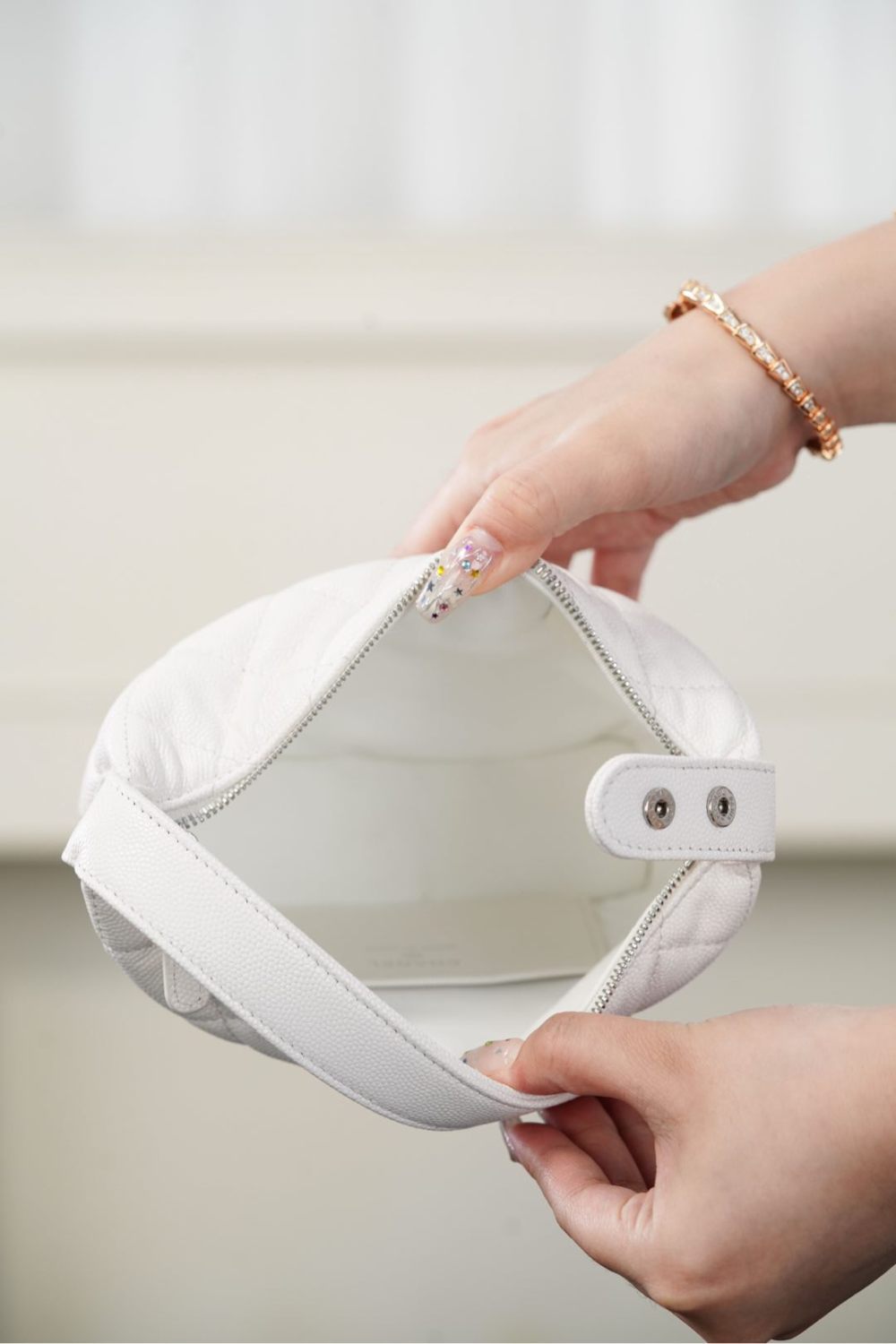 25B Silver Buckle Star Double C Lunchbox Bag Single-Shoulder Crossbody Tote Hobo Bag Fashionable White Chain Handbag Bags #193527