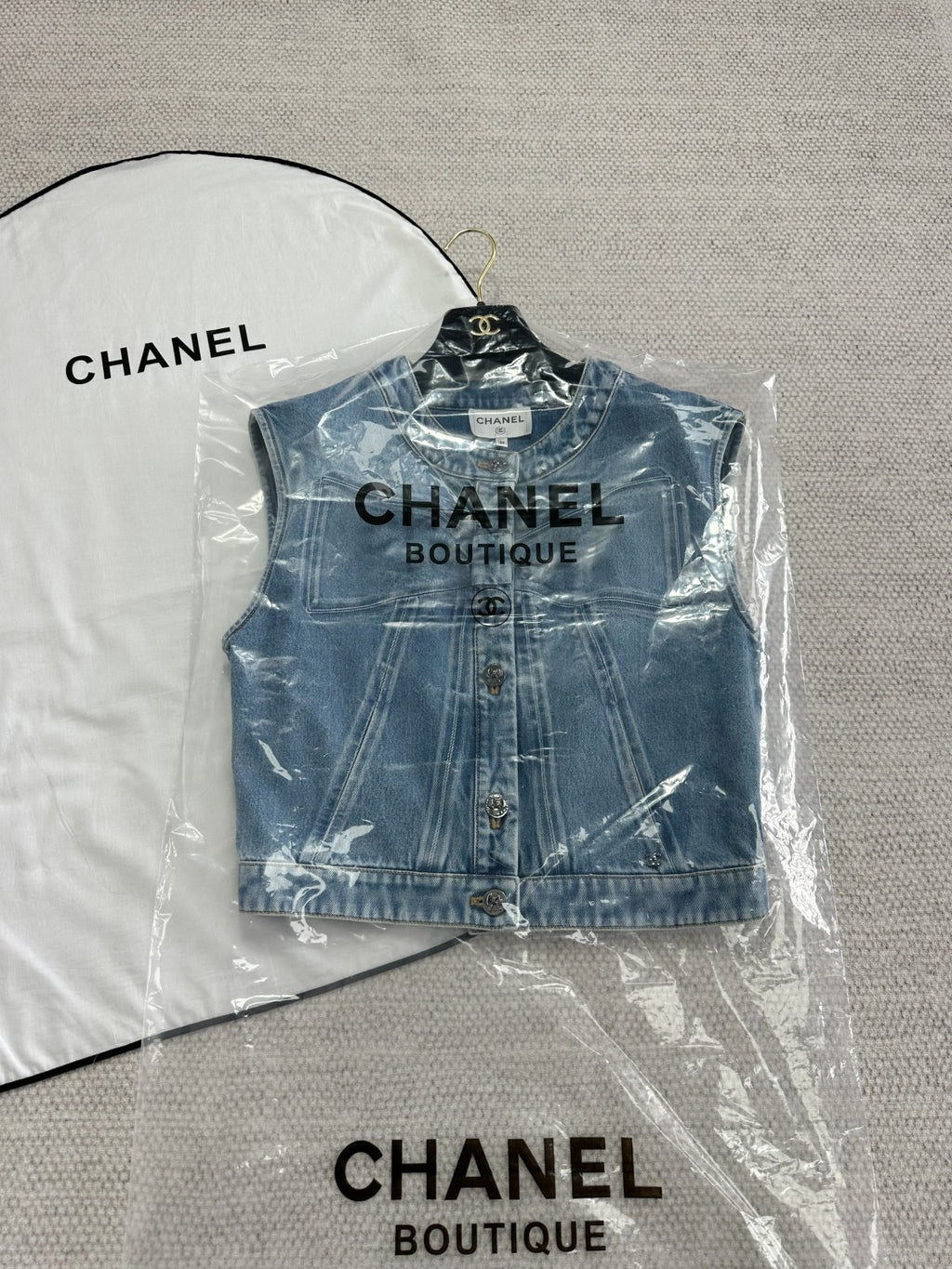 Women's Spring/Fall Casual Solid-Color Cotton Crew Neck Bow-Detail Denim Sleeveless Vest Ngvp #2591