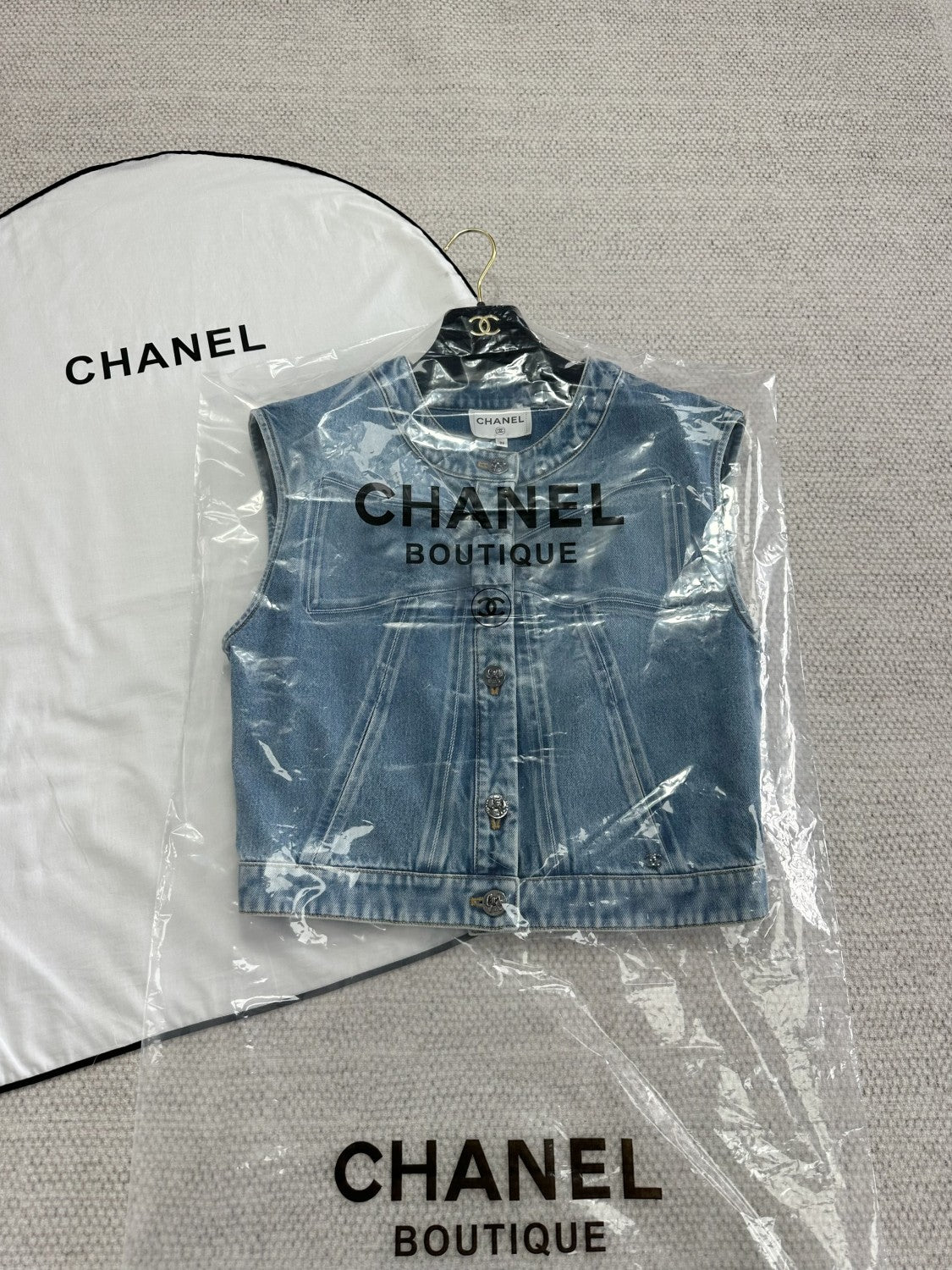 Women's Spring/Fall Casual Solid-Color Cotton Crew Neck Bow-Detail Denim Sleeveless Vest Ngvp #2591