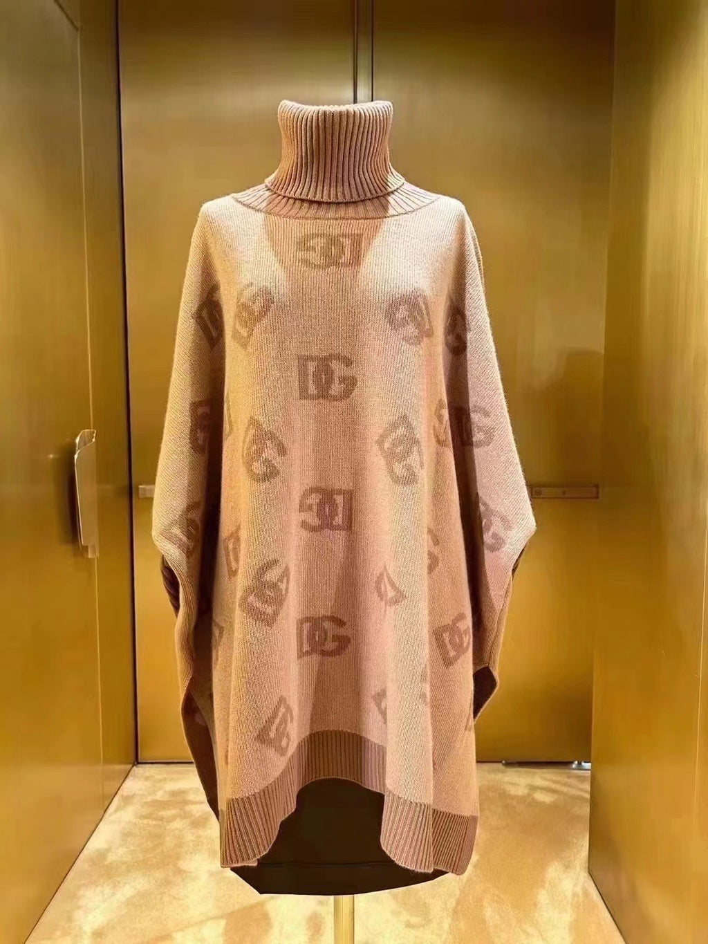 Women's Spring and Autumn Khaki Wool Turtleneck Sweater Pullover #72652